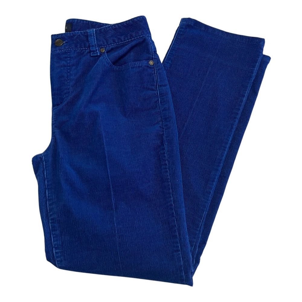 Talbots Women’s Blue Corduroy Strait Leg Pants size 6 L